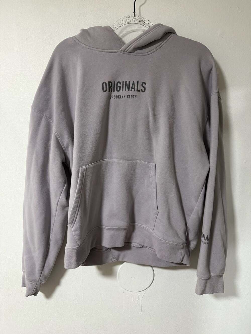 Brooklyn Cloth Originals Fleece Hoodie Size M Purple Lavender Graphic